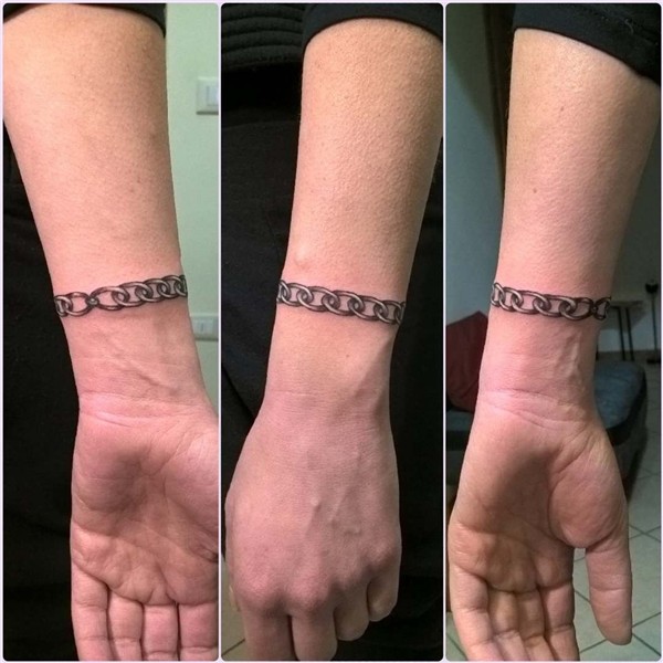 Chain Like Bracelet Tattoo Ideas Arm band tattoo, Wrist brac