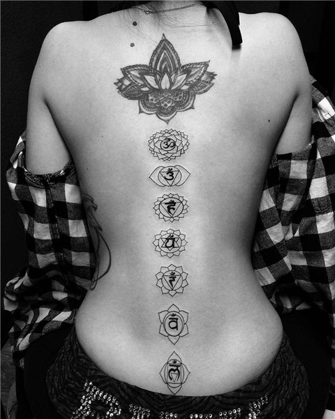 Chakra Back Tattoos Chakra tattoo, Spine tattoos for women,