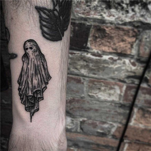 Cheeky little ghost tattoo - Tattoogrid.net