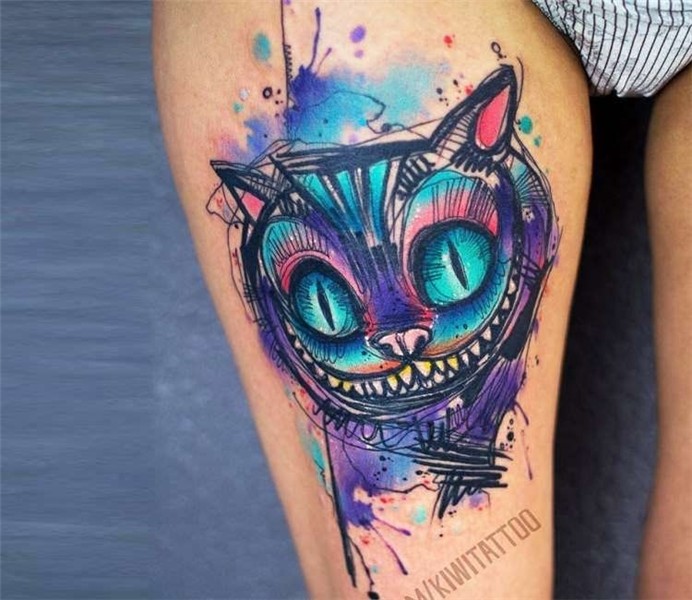Cheshire cat tattoo by Vika Kiwi Tattoos Cheshire cat tattoo