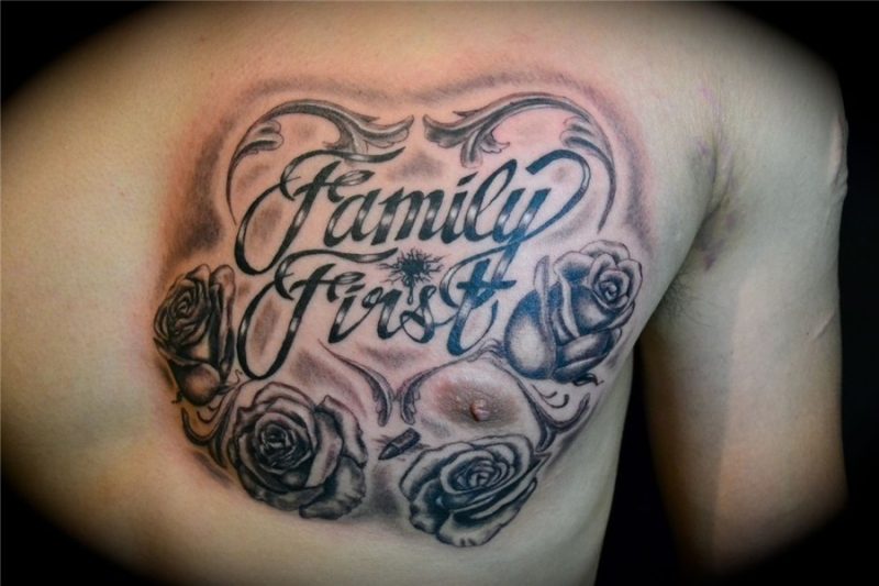 Chest Tattoos Family First * Arm Tattoo Sites