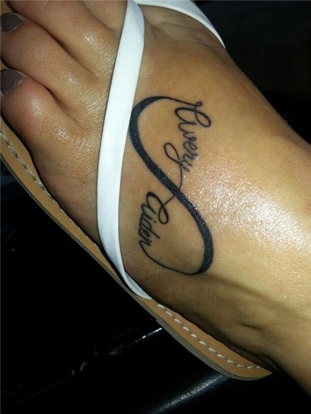 Children's names infinity tattoo on foot Tattoos with kids n