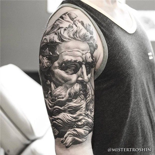 Chronic Ink Tattoo - Toronto Tattoo Poseidon statue tattoo d