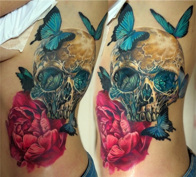 Colorful Skull Tattoos by Nika Samarina