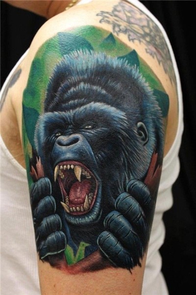 Coloridas Arte Tattoo - Fotos de tatuagens Page 55 Gorilla t