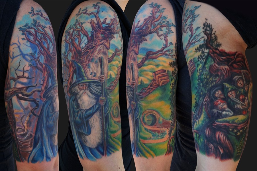 Colourful lord of the rings tattoo - TattooMagz