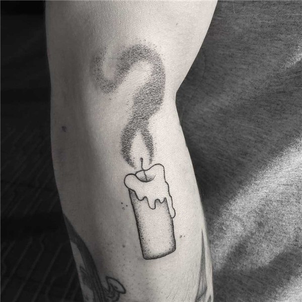 Cool burning candle tattoo - Tattoogrid.net