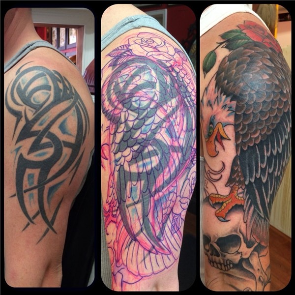 Cover up magic before and after Cover up tattoos, Shoulder c