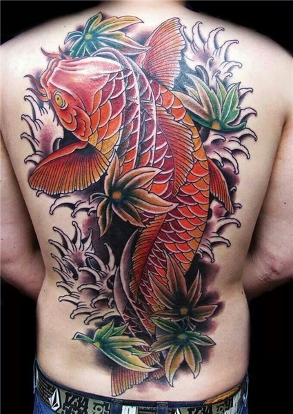 Coy back piece Tatuagem de carpa japonesa, Tatuagem, Tatuage