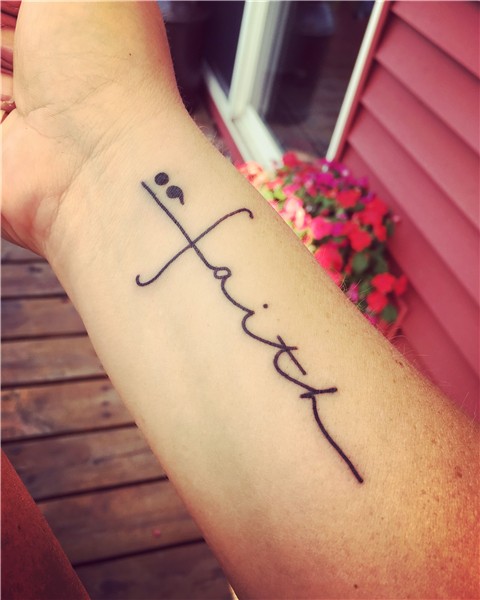 Cross Faith Semi-Colon Tattoos for daughters, Subtle tattoos
