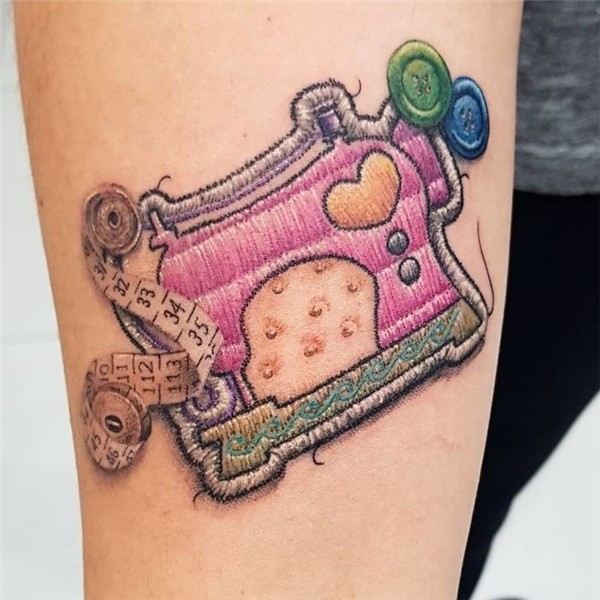 Cross-Stitch-Embroidery-Tattoo Embroidery tattoo, Sewing tat
