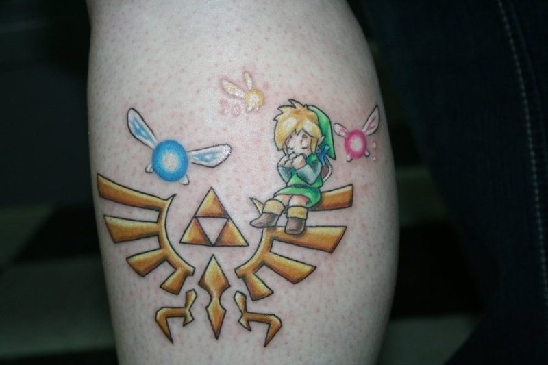 Cute Zelda tattoo! Love the colors! Zelda tattoo, Geek tatto