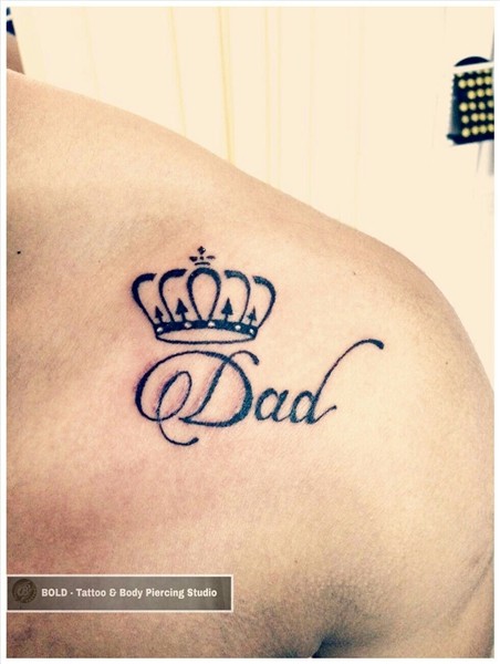Dad Tattoo with Crown Tattoos for daughters, Tattoos for dad