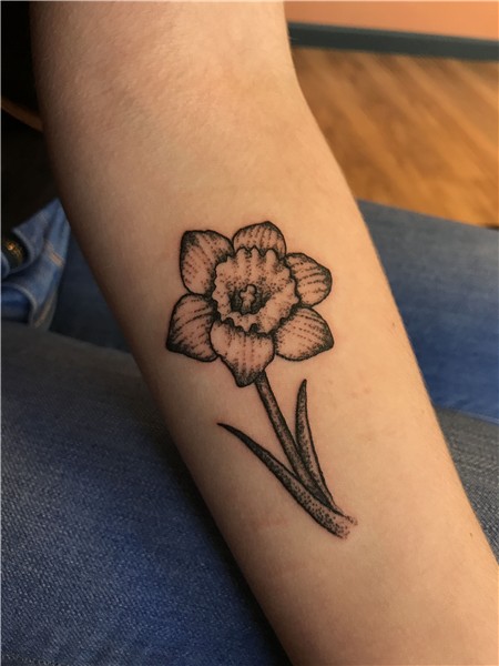Daffodil Tattoo on forearm #Tattoosonneck Daffodil tattoo, S