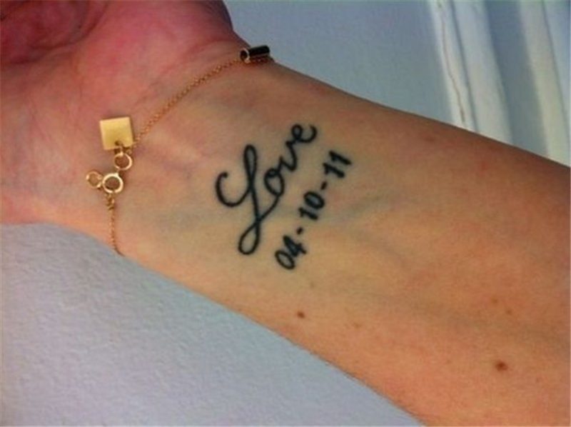 Date Tattoos On Wrist Ideas for a superb wedding ring tattoo