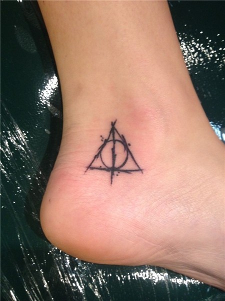 Deathly hallows Harry potter tattoos, Tattoos, Foot tattoos