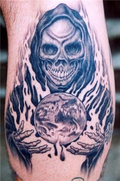 Death world in hands tattoo design - Tattoos Book - 65.000 T
