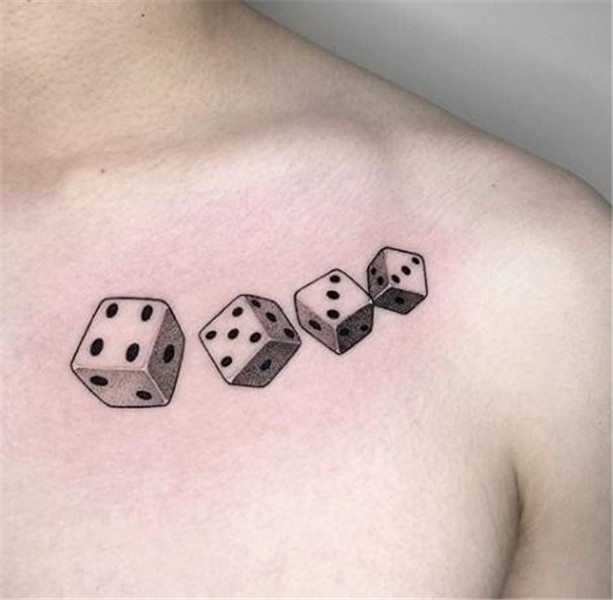 Dice tattoos: meaning, photos and sketches
