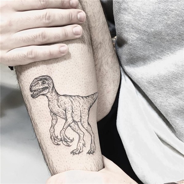 Dinosaur Tattoo On Arm by Caitlin Thomas