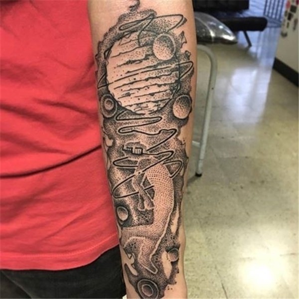 Dot Work Space Tattoo On Full Sleeve Gutti Canvasink Medelli