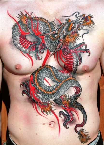 Dragon Head Colorful Tattoo