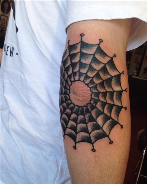 Elbow web @thegrandillusiontattoo Web tattoo, Prison tattoos