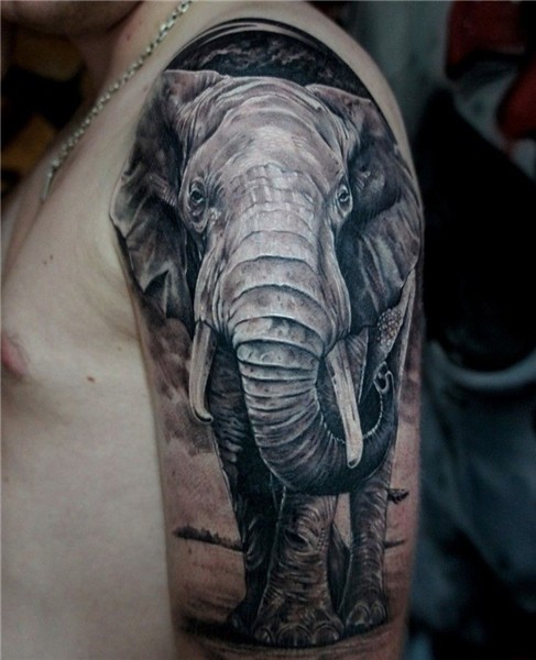 Elephant Animal Tattoo Design for Men - Tattoo Design Plan E