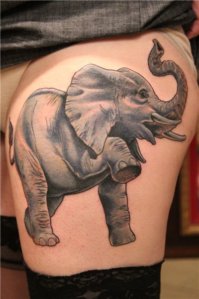 Elephant Tattoo - Nathaniel Gann San Diego Tattoo Artist Rea