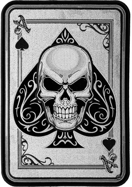 Embroidered Ace Of Spades Subdued Skull Patch Ace of spades