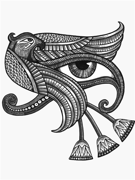 Eye of Horus (Tattoo Style Tee) Sticker by Anita Inverarity