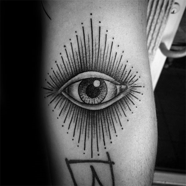 Eye tattoo, Inner elbow tattoos, Evil eye tattoo