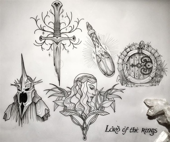 Favorite theme 🧙 🏼 ♂ 🧝 🏼 ♀ #lotr Tolkien tattoo, Hobbit tattoo