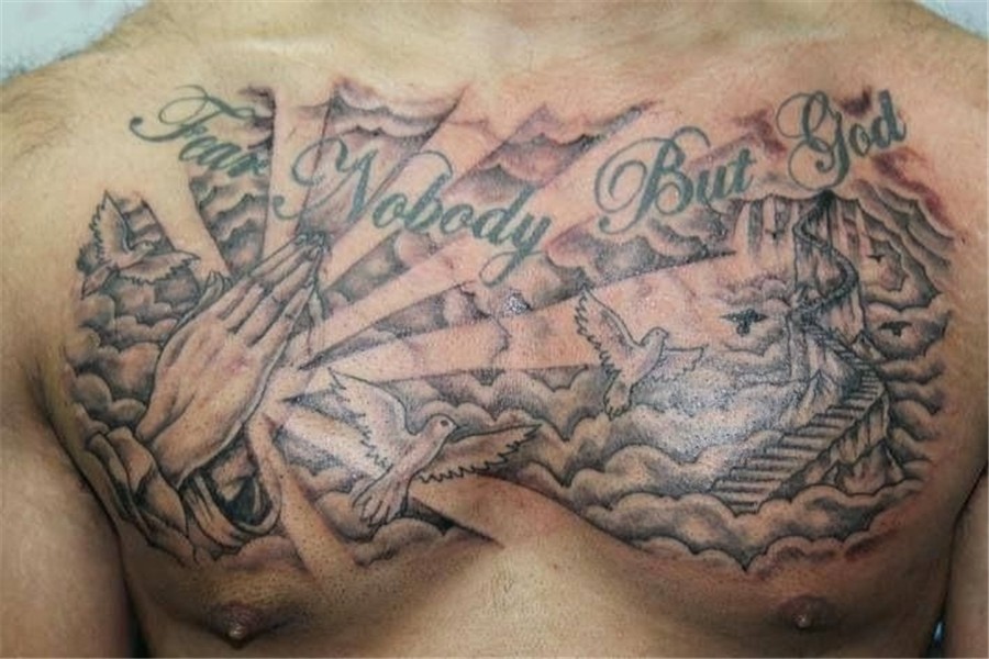 Fear no-one except god tattoo #Tattoosformen Chest tattoo me