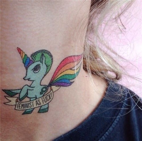 Feminist tattoo Feminist tattoo, Unicorn tattoos, Girl power