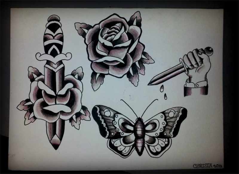 Few Traditional Tattoo Designs Sheet in 2017: Real Photo, Pi