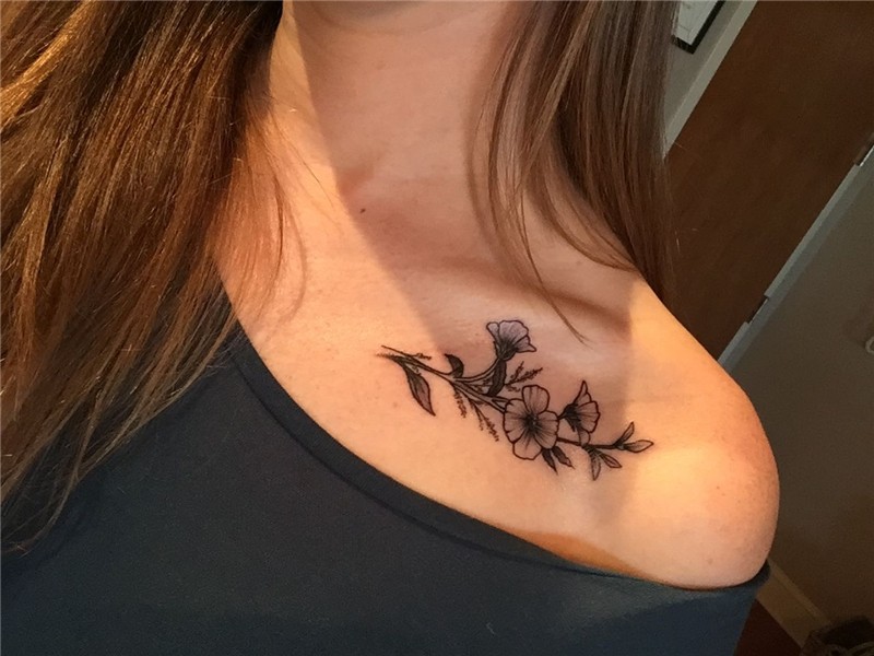 Floral Collar Bone Tattoo. Bone tattoos, Shoulder tattoos fo
