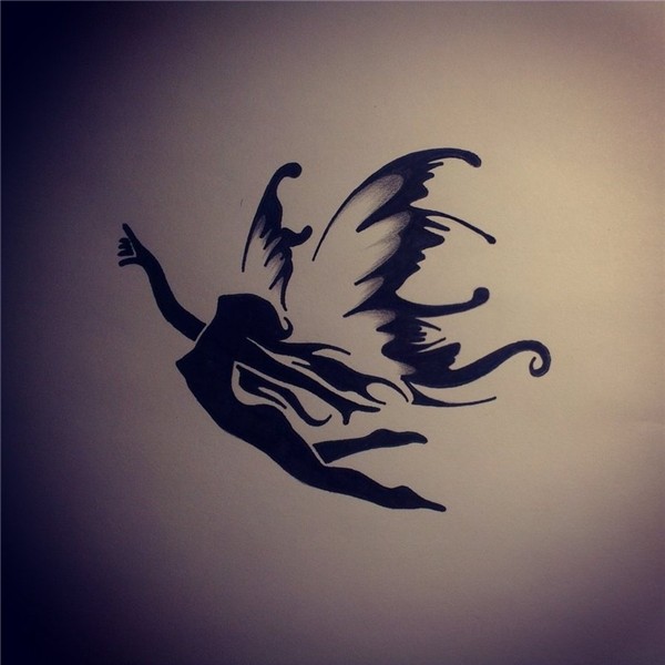 Flying Fairy Angel Tattoo Design