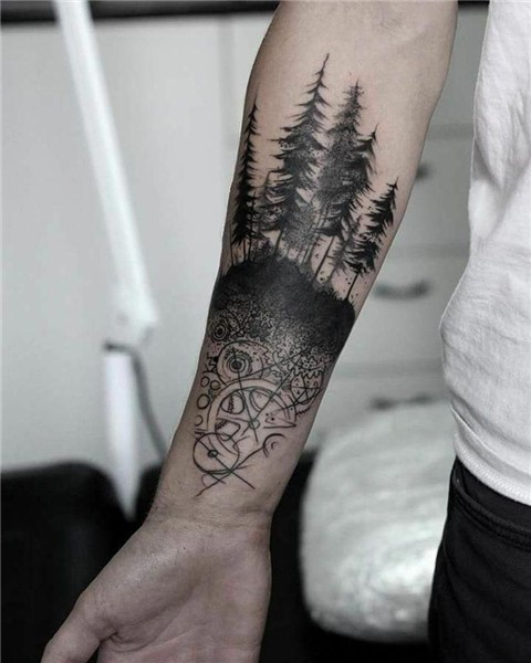 Forest tattoo: symbolic meaning + attractive design ideas #s