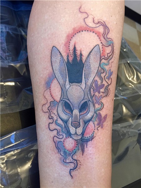 Fun little rabbit Done by Nora at Your Moms Tattoo Atelier B