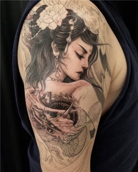 Geisha in progress #chronicink #asianink# tattoo# irezumi #g