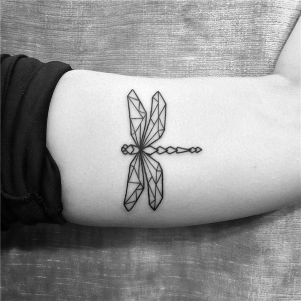 Geometric Dragonfly Tattoo by Amanda Carmel Dragonfly tattoo