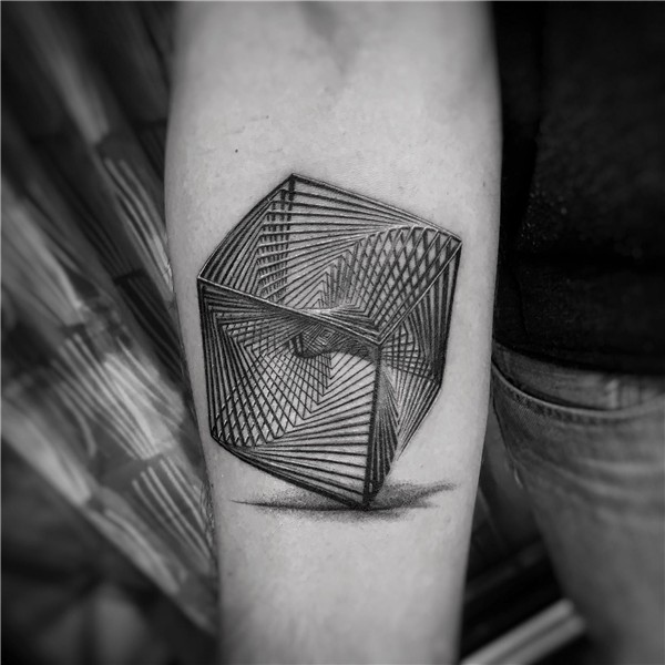 Geometric Optical illusion tattoo, Geometric tattoo design,