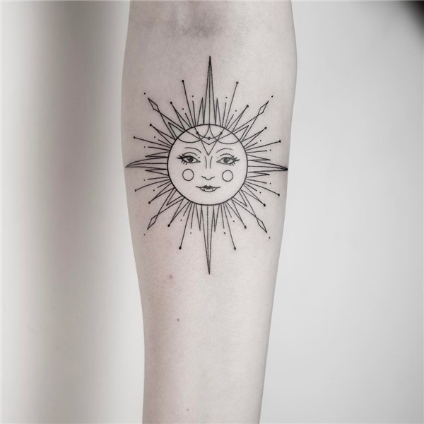 Geometric Sun Tattoo On Arm - Blurmark