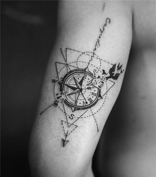 Geometric compass tattoo, Compass tattoo design, Tattoos for