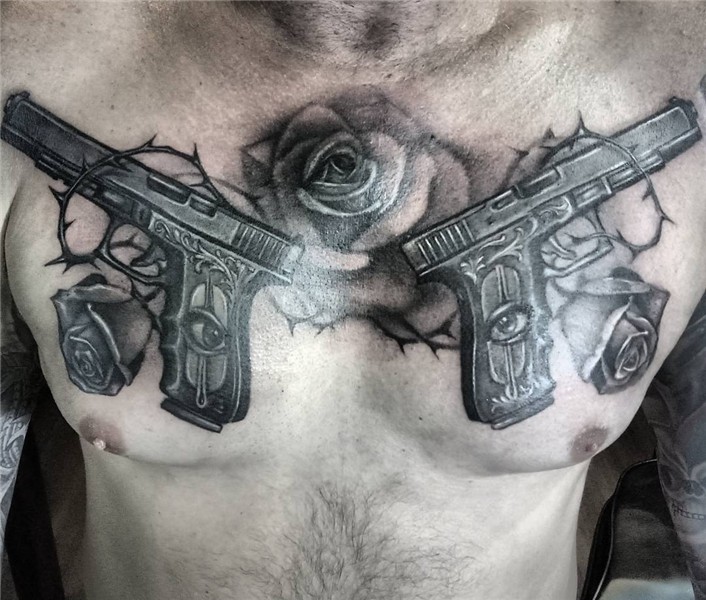 Girl With Gun Tattoos On Chest * Arm Tattoo Sites