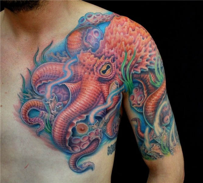 Girl With Octopus Tattoo On Chest * Arm Tattoo Sites