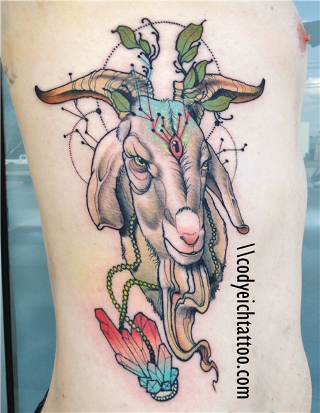 #Goat #Tattoo by #CodyEich s13tattoo.com #GoatTattoo #GirlTa