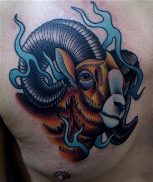 Goat tattoo Ram tattoo, Aries tattoo, Yarn tattoo