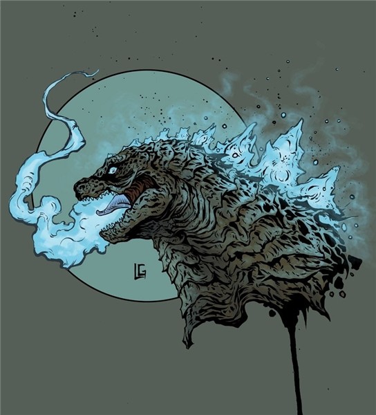 Godzilla 2014 ink and digital Godzilla tattoo, Kaiju, Kaiju