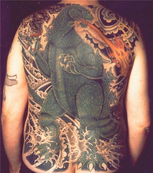 Godzilla by Mike Malone Godzilla tattoo, Tattoos, Back tatto